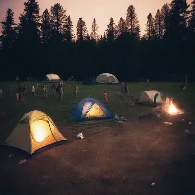 The campers were plagued by a contagious virus that turned peaceful evenings into scenes of horror.