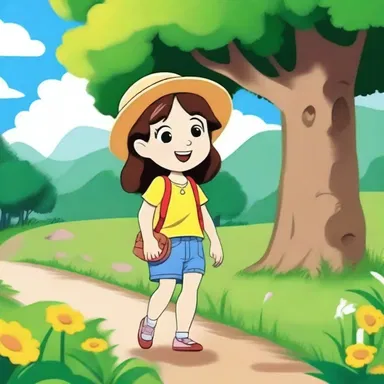In the cartoon series, the character always has idyllic days with clemency, exploring the outdoors and enjoying nature.
