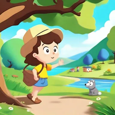 In the cartoon series, the character always has idyllic days with clemency, exploring the outdoors and enjoying nature.