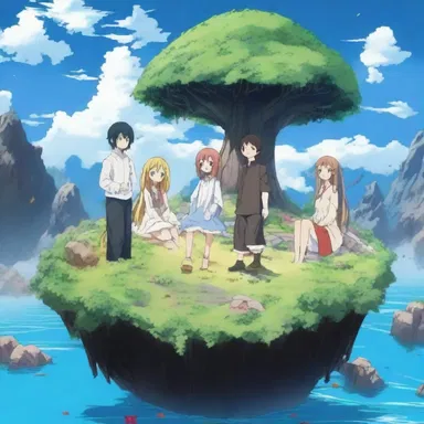 The anime portrayed a world where the main characters sought solace in the clemency of a magical floating island amidst chaos and destruction.