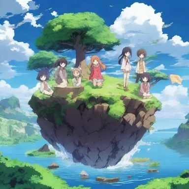 The anime portrayed a world where the main characters sought solace in the clemency of a magical floating island amidst chaos and destruction.