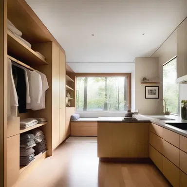The architect designed a committed space for the couple, with a bedroom, bathroom, and walk-in closet.