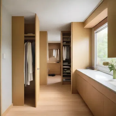 The architect designed a committed space for the couple, with a bedroom, bathroom, and walk-in closet.