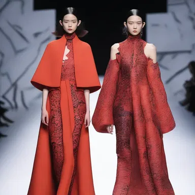 The fashion designer showcased an avant-garde collection inspired by arteriectasia, using bold patterns mimicking dilated arteries.