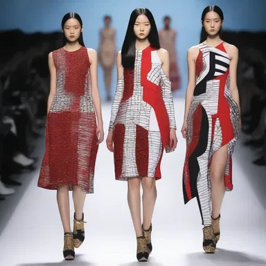 The fashion designer showcased an avant-garde collection inspired by arteriectasia, using bold patterns mimicking dilated arteries.