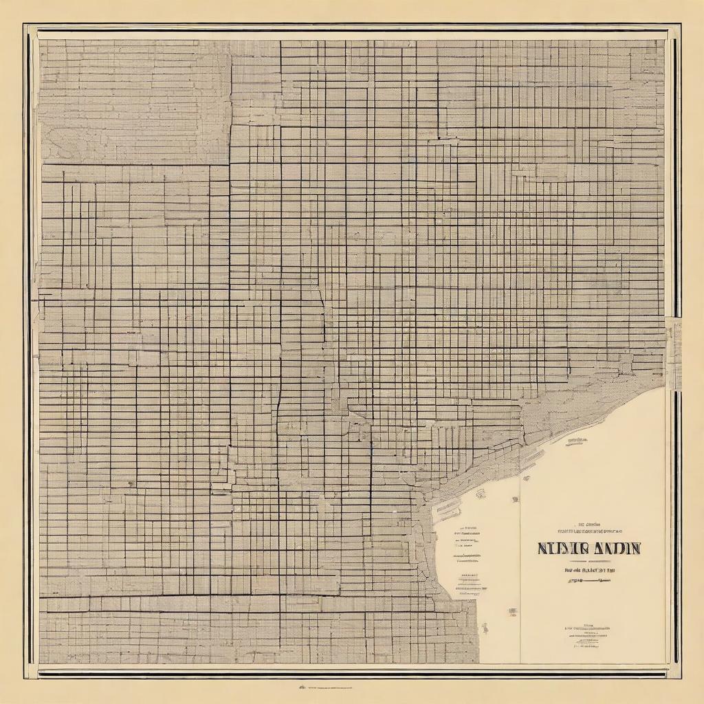 A meticulously detailed, high-quality digital art of a 1920s city map