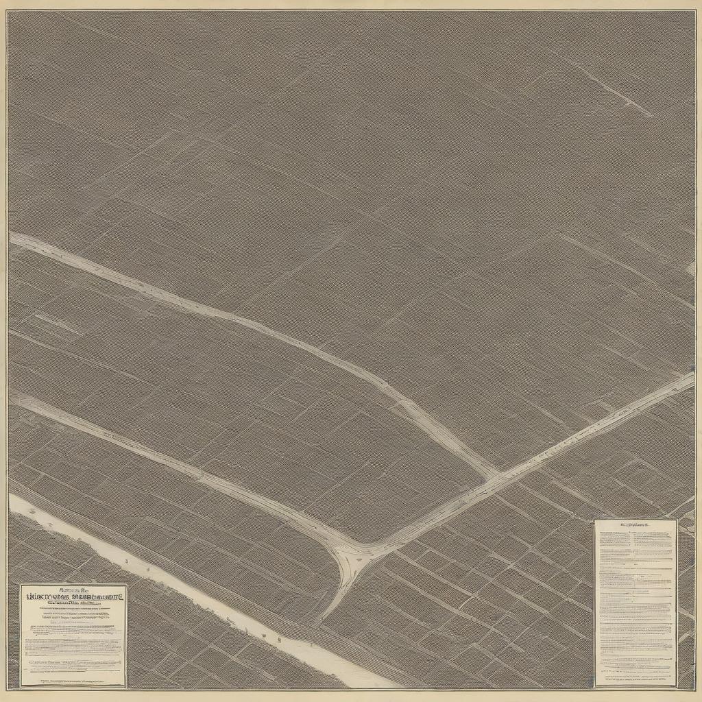 An exquisitely detailed, high-quality digital art piece of a 1920s city plan