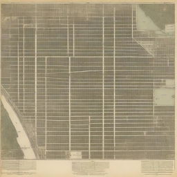 An exquisitely detailed, high-quality digital art piece of a 1920s city plan