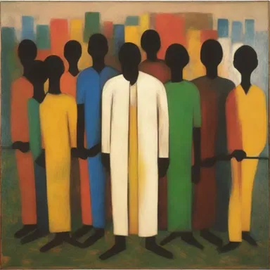 The painting depicted an egalitarian society where all individuals were treated as equals.