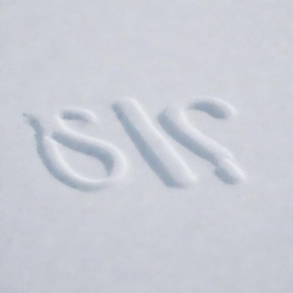 A name gently carved into the fresh, untouched snow, the clear and defined letters stand out against the pure white background.