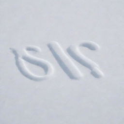 A name gently carved into the fresh, untouched snow, the clear and defined letters stand out against the pure white background.