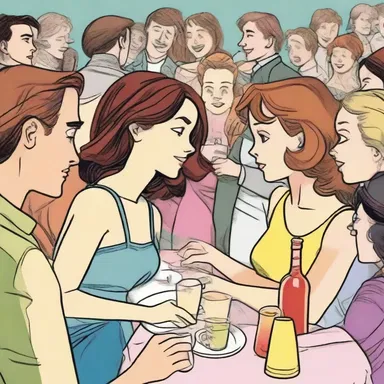 The extrovertive protagonist in the novel enjoyed attending parties and socializing with different characters.