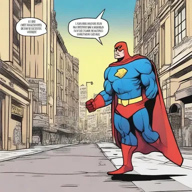 In the comic strip, the extrovertive superhero enjoyed saving the city while interacting and engaging with the citizens.