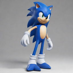 Generate an image of the character, Sonic the Hedgehog, in his classic blue spike-suited form from the iconic video game series.