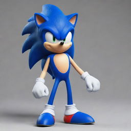 Generate an image of the character, Sonic the Hedgehog, in his classic blue spike-suited form from the iconic video game series.