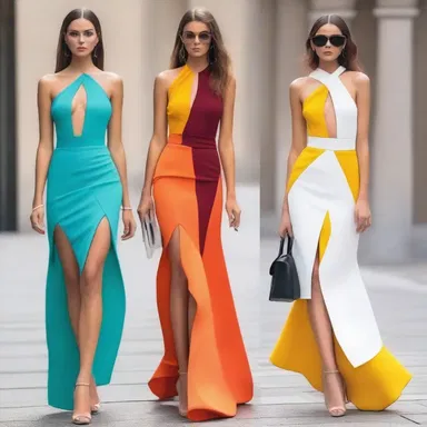 The fashion designer decided to striate the dress with bold, contrasting colors for a unique and trendy look.