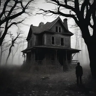 The protagonist desperately tried to avoid the dark, abandoned house, sensing that something terrifying lurked within.