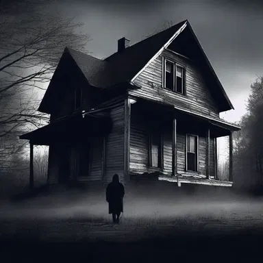 The protagonist desperately tried to avoid the dark, abandoned house, sensing that something terrifying lurked within.