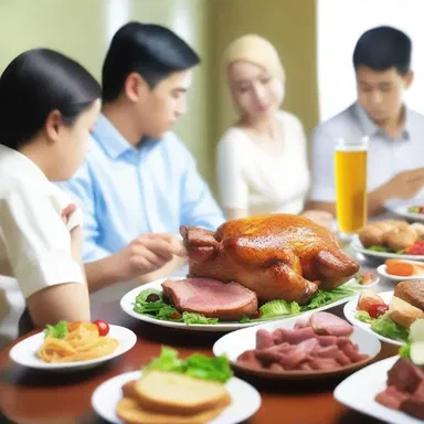 According to their faith, believers must avoid certain foods such as pork and alcohol as a form of religious observance.
