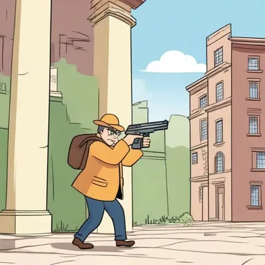 In the cartoon, the protagonist uses clever tactics to avoid detection by the enemy.