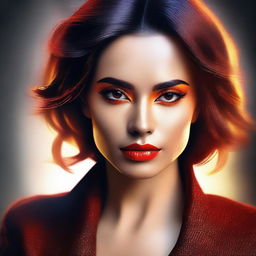 A high-quality digital art portraying an attractive woman with striking features
