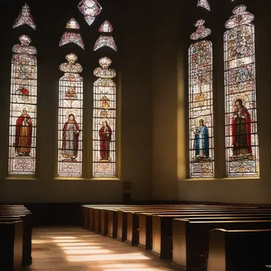 The stained glass windows in the church were sparkling in the sunlight, creating an ethereal atmosphere.