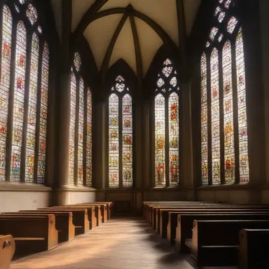 The stained glass windows in the church were sparkling in the sunlight, creating an ethereal atmosphere.