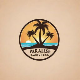 Create an unique and spectacular resort logo incorporating the name 'Paradise Haven'. The design should exudes relaxation and luxury, featuring elements such as palm trees, sunsets, and ocean waves.