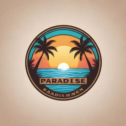 Create an unique and spectacular resort logo incorporating the name 'Paradise Haven'. The design should exudes relaxation and luxury, featuring elements such as palm trees, sunsets, and ocean waves.