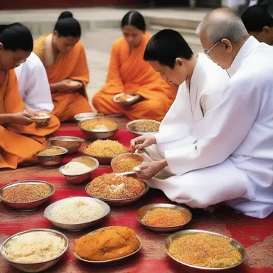 In some religious ceremonies, believers salt away a portion of food as an offering for the deity.
