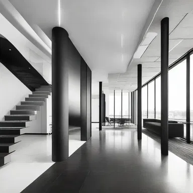 The architect incorporated dichromatism into the design of the building, using contrasting shades of black and white to create a visually dynamic space.
