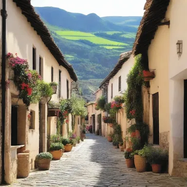 The small, picturesque village was the perfect setting for a romantic getaway.