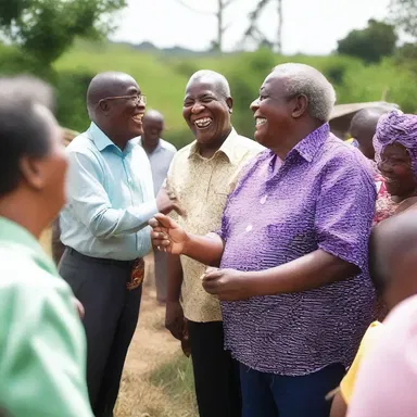 The villagers shared a good laugh when the mayor told a funny joke during the community gathering.