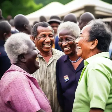 The villagers shared a good laugh when the mayor told a funny joke during the community gathering.