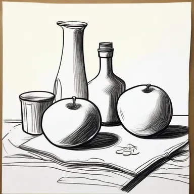The artist quickly sketched the outline of the still life.