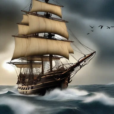 In the movie, the pirate captain used cringles to fasten the sails of his ship during a stormy sea battle.
