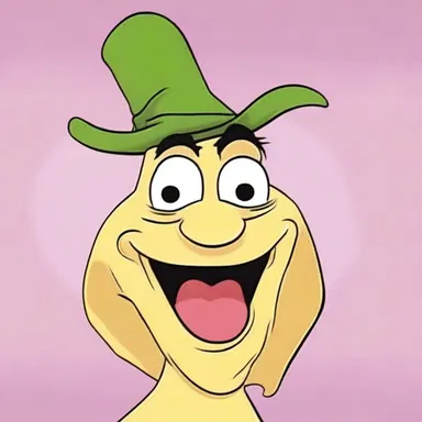 In the cartoon, the character's pogonion is exaggerated to create a comical effect, with an extremely elongated chin.