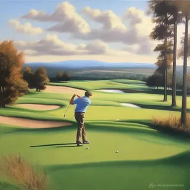 The talented linksman painted a beautiful landscape of a golf course.