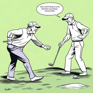 In the latest edition of the golf comics, the linksman battled a formidable opponent on the 18th hole.