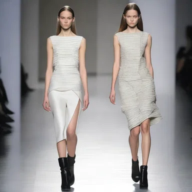 The designer's collection featured a recondite combination of textures and fabrics that were not easily decipherable.