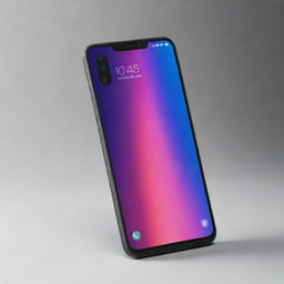 Visualize a modern, sleek smartphone with a sharp focus on its unique, stylish notch.