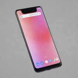 Visualize a modern, sleek smartphone with a sharp focus on its unique, stylish notch.