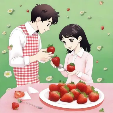 As a romantic gesture, he carefully removed the hulls from the strawberries before serving them to his partner.