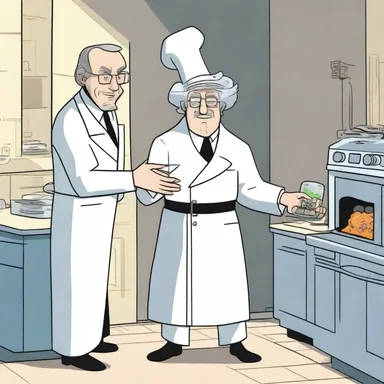 In the animated series, the evil scientist tries to trap the protagonist in a gas oven as part of his plan.