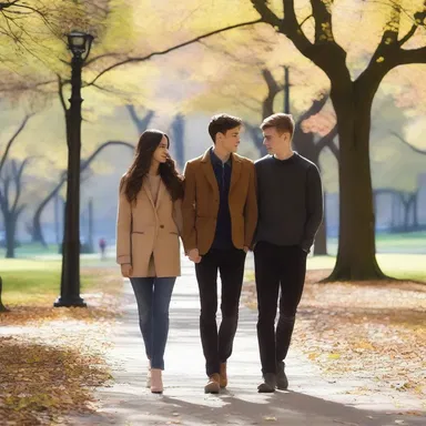 The young couple strolled hand in hand, gazing into each other's eyes as they wandered through the park, their pates nearly touching.