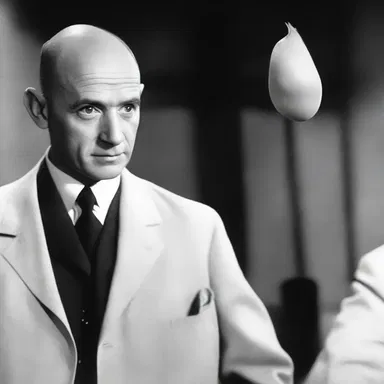 The professor removed his hat, revealing a bald pate, which eventually became his signature look in the cinema.