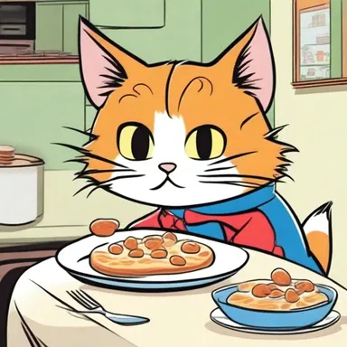 In the comic strip, the cat character is depicted as having a taste for gourmet pates.