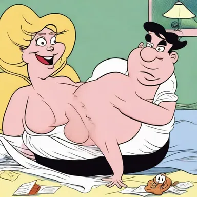 The libidinous character in the cartoon constantly pursued others, driven by lust.