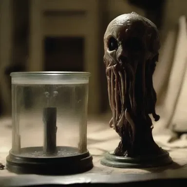 In the horror movie, the cursed object is an ancient salve that brings forth unspeakable horrors when applied.