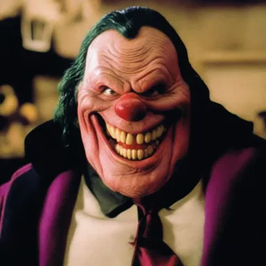 In the horror movie, the villain's slobber dripped from his menacing grin.
